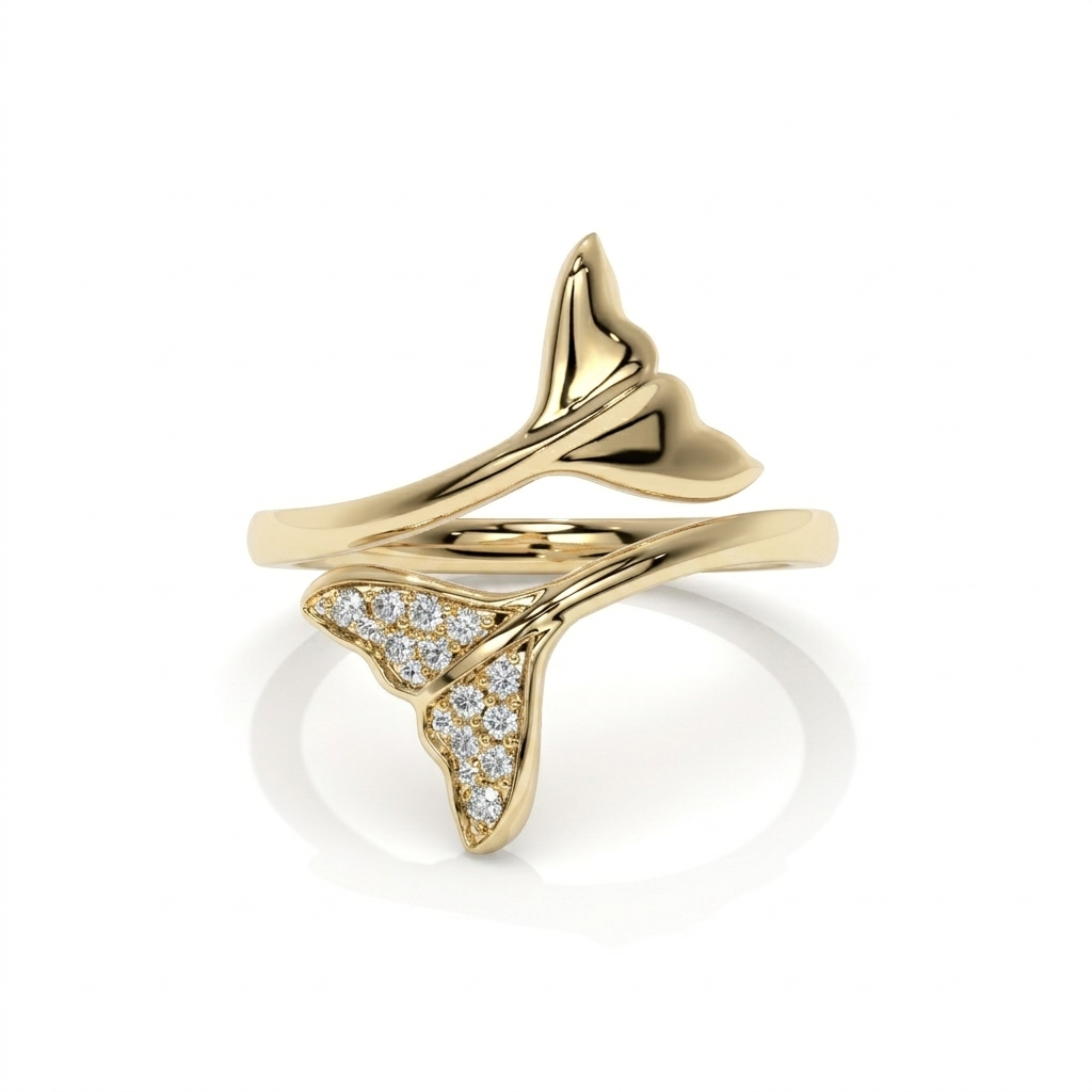 14K Yellow Gold - Single Tail Pavé