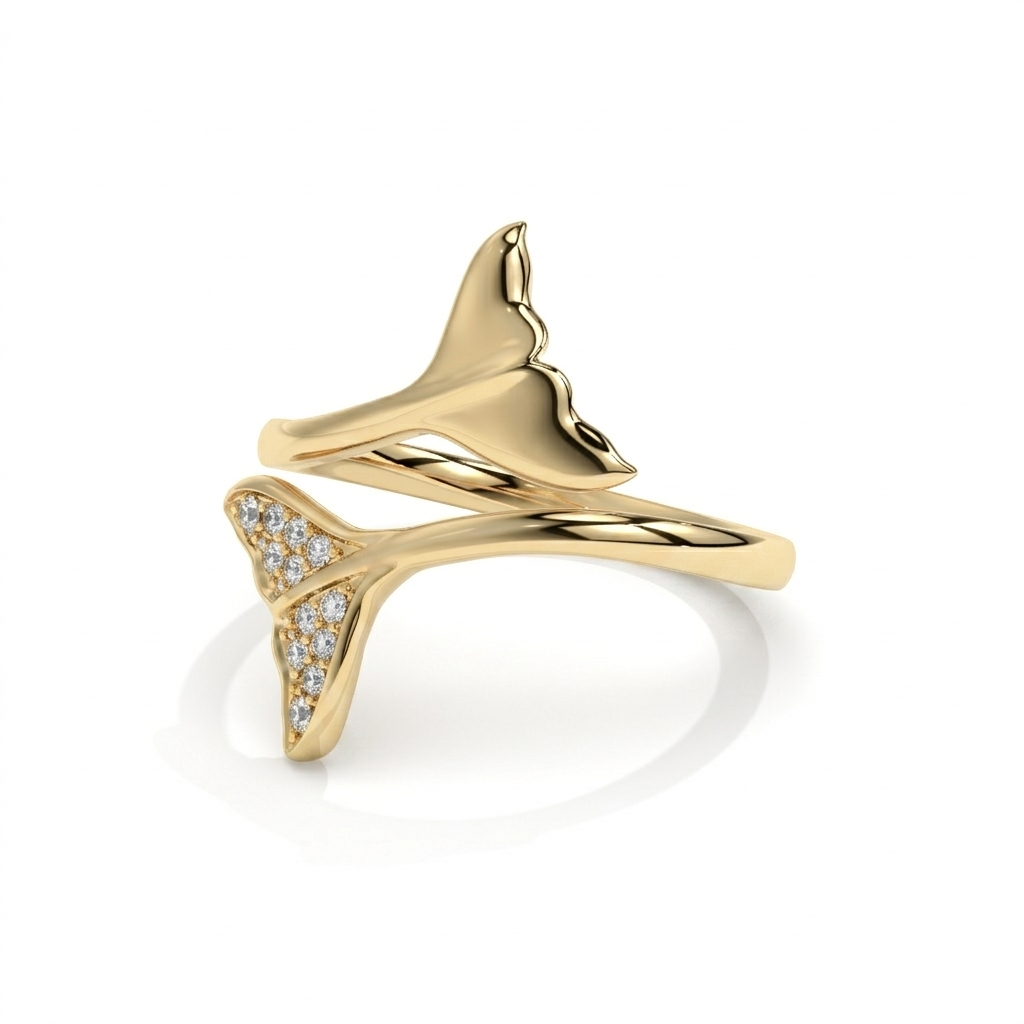14K Yellow Gold - Single Tail Pavé