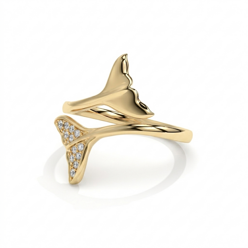 14K Yellow Gold - Single Tail Pavé
