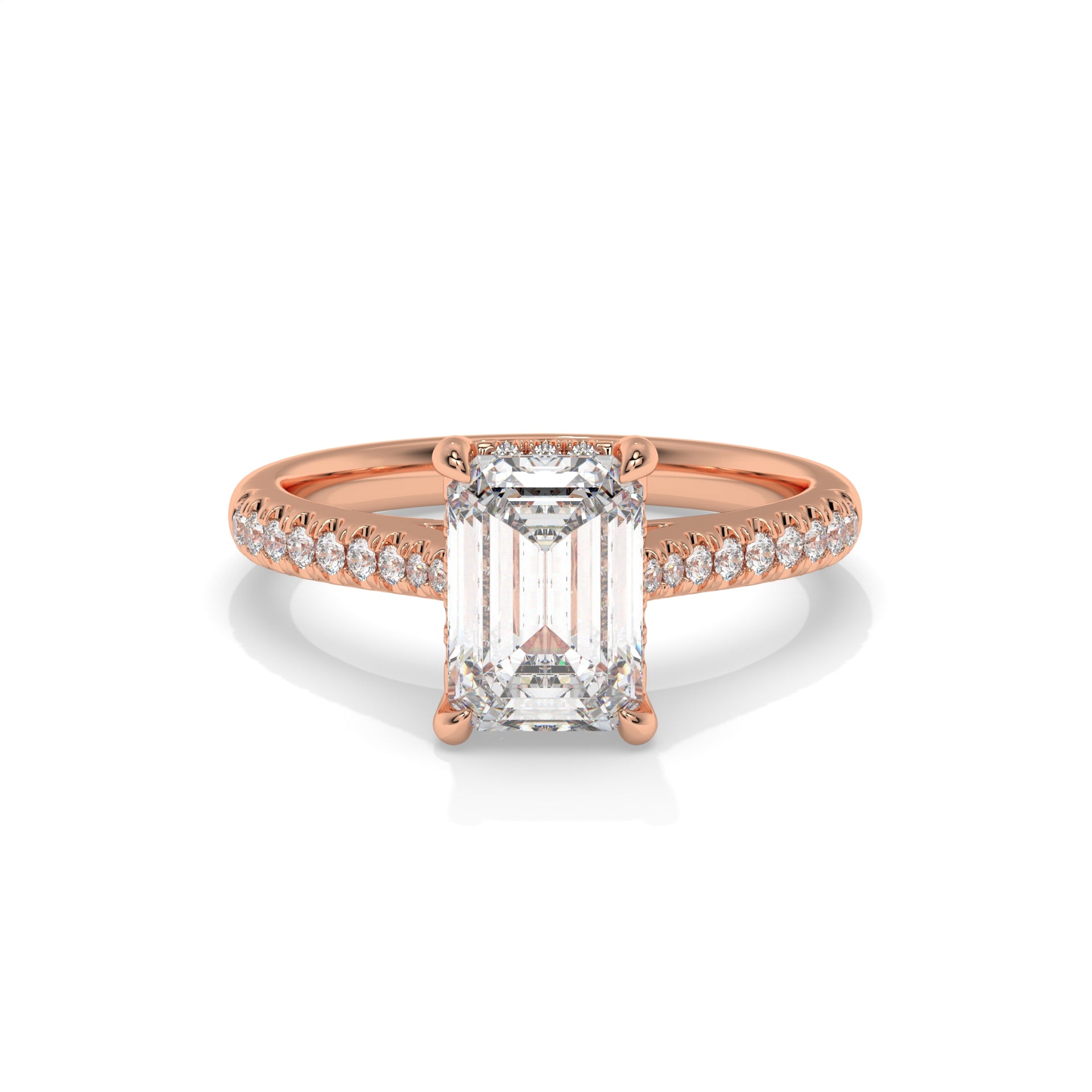 14K Rose Gold - Emerald
