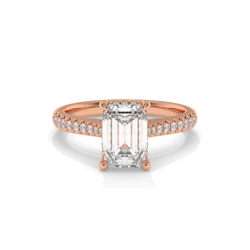 14K Rose Gold - Emerald