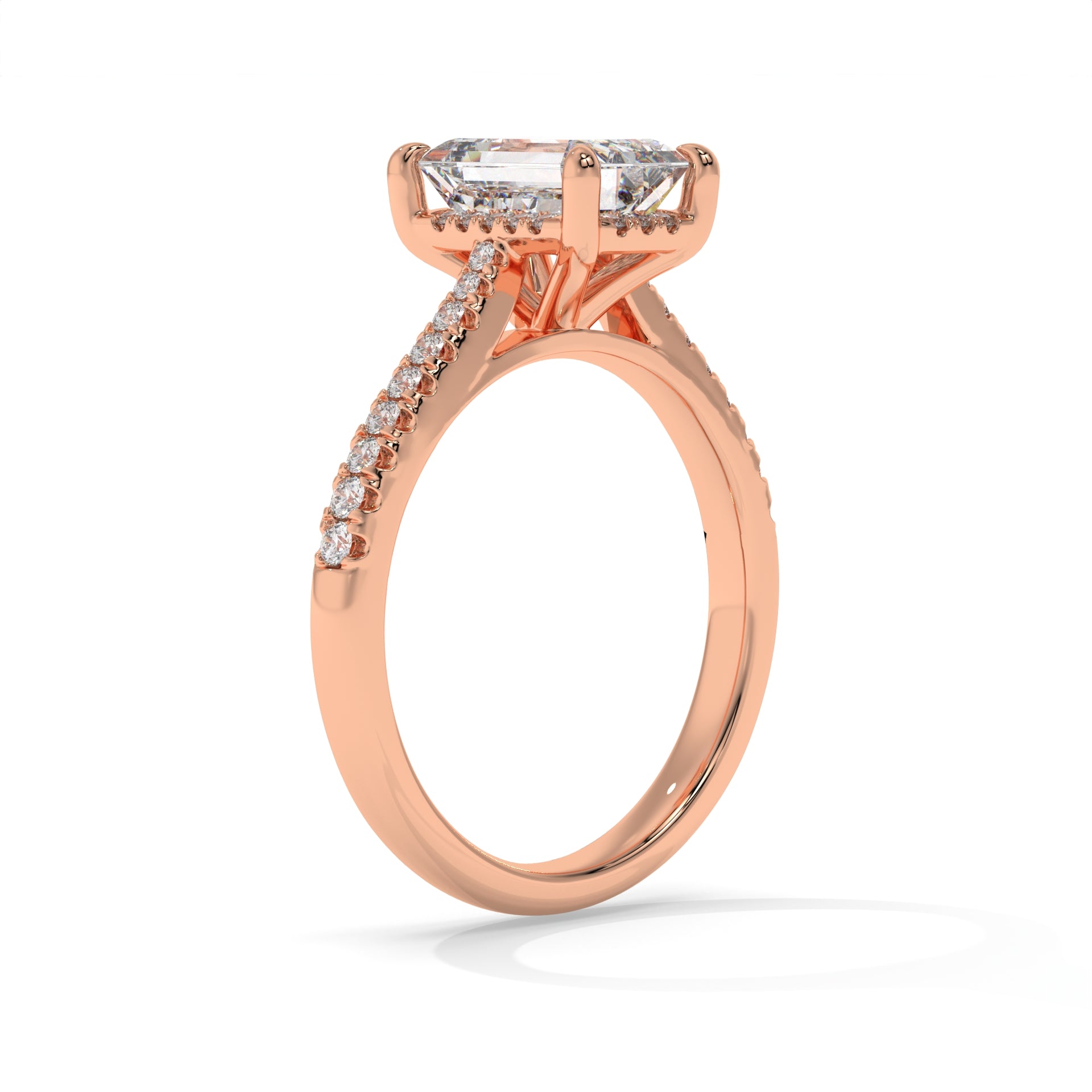 14K Rose Gold - Emerald