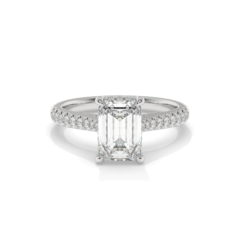 14K White Gold - Emerald