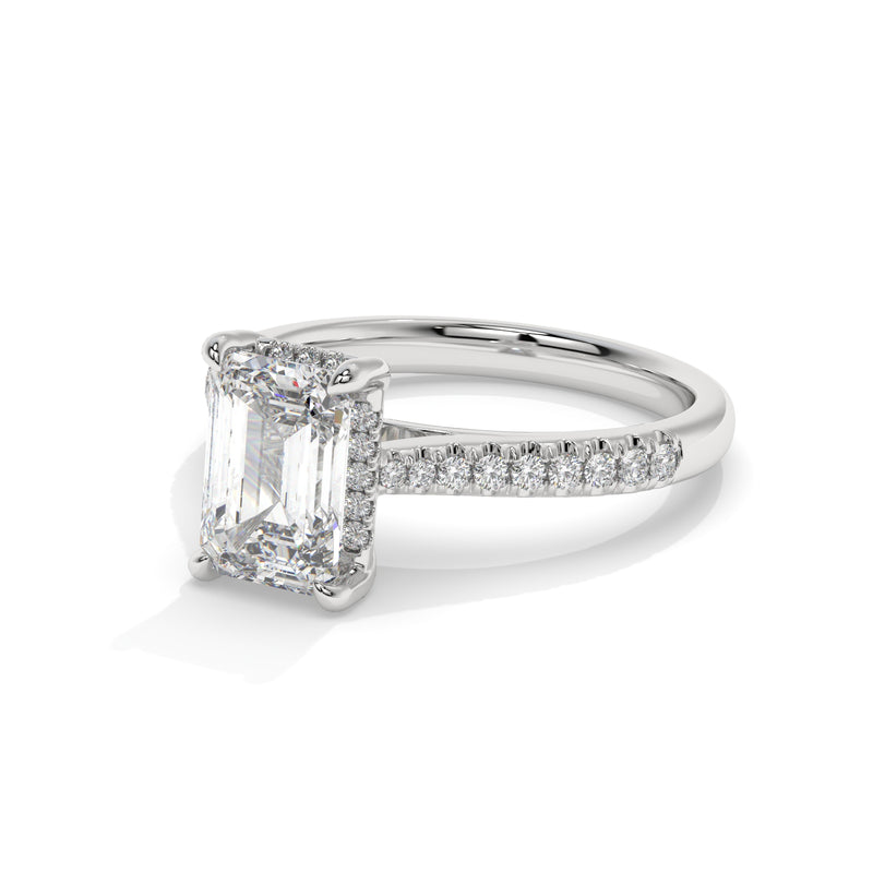 14K White Gold - Emerald