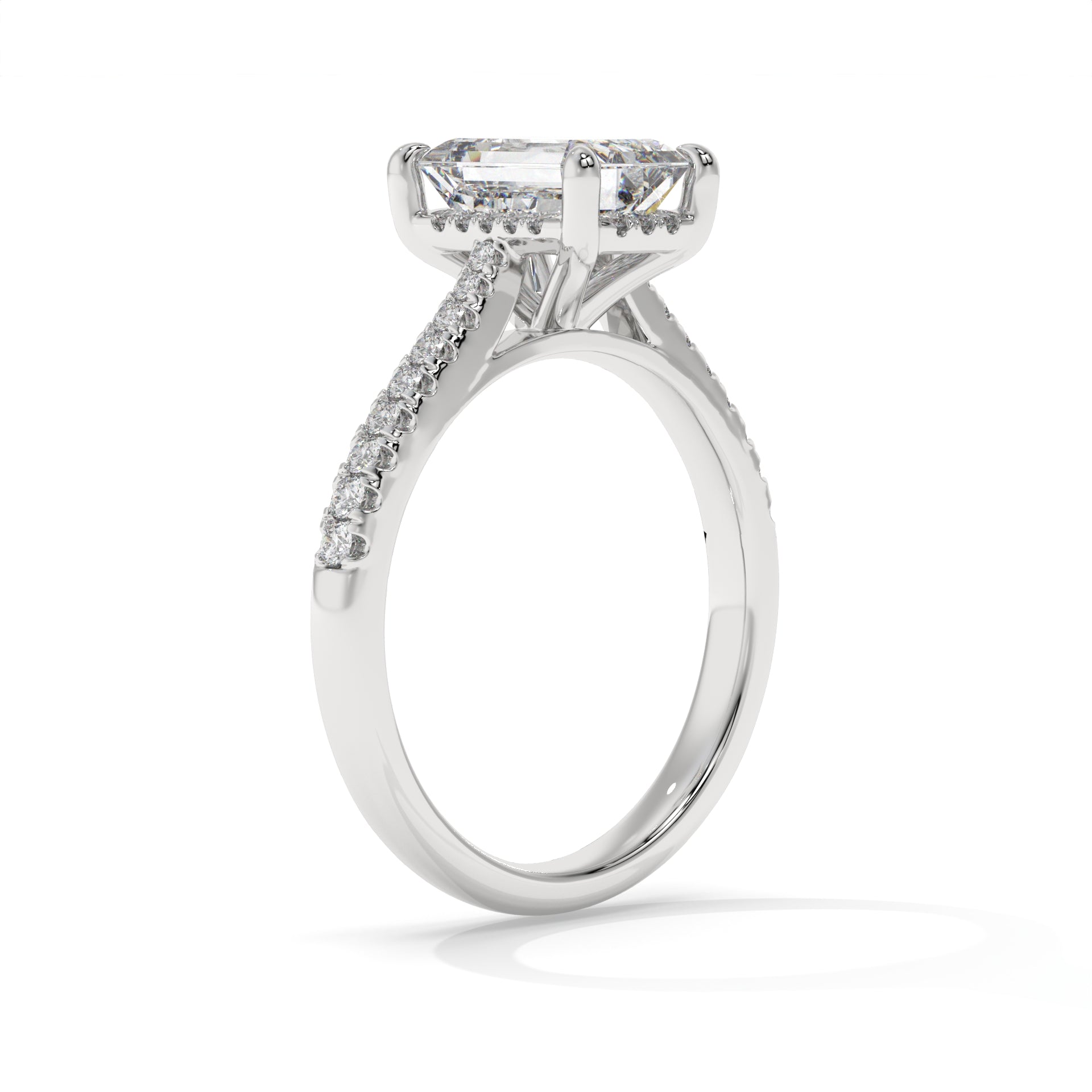 14K White Gold - Emerald