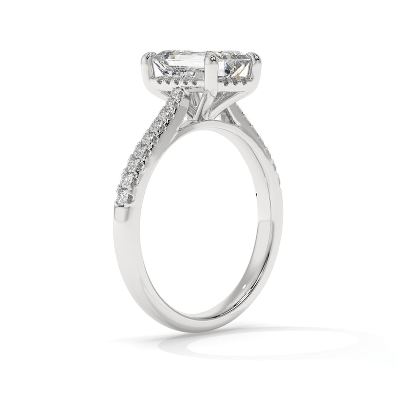14K White Gold - Emerald