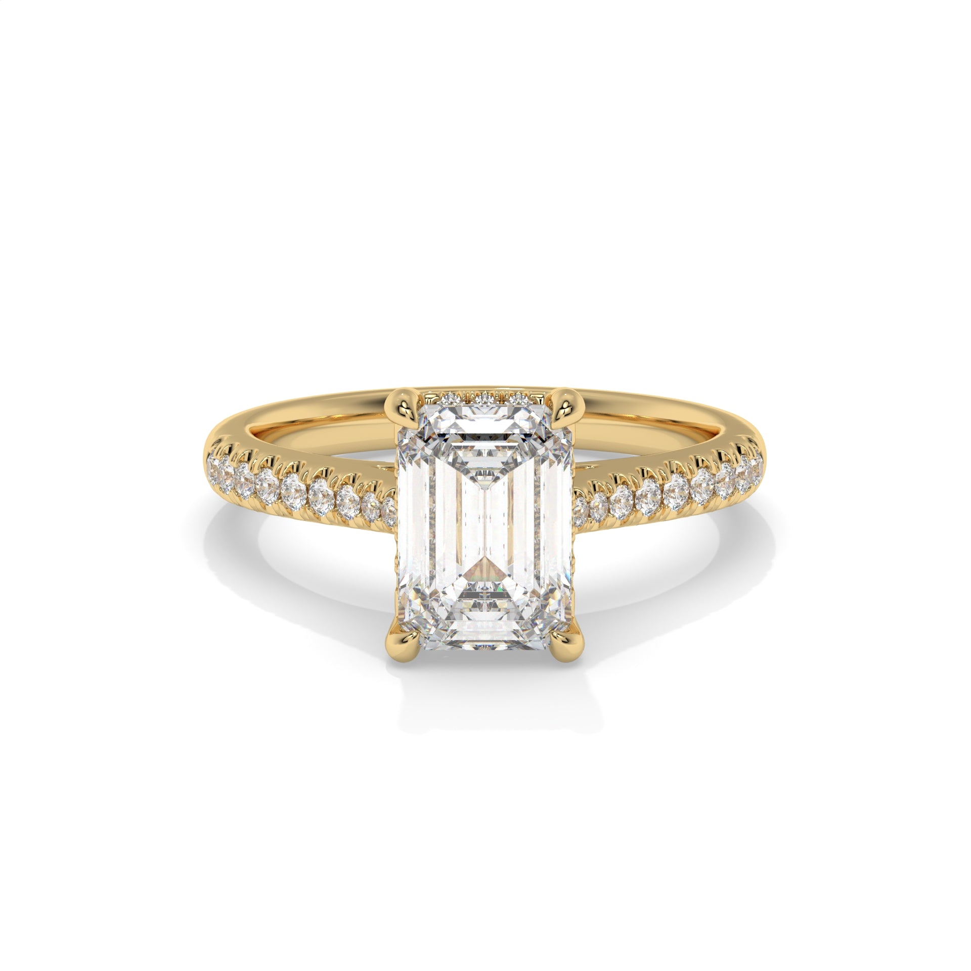 14K Yellow Gold - Emerald