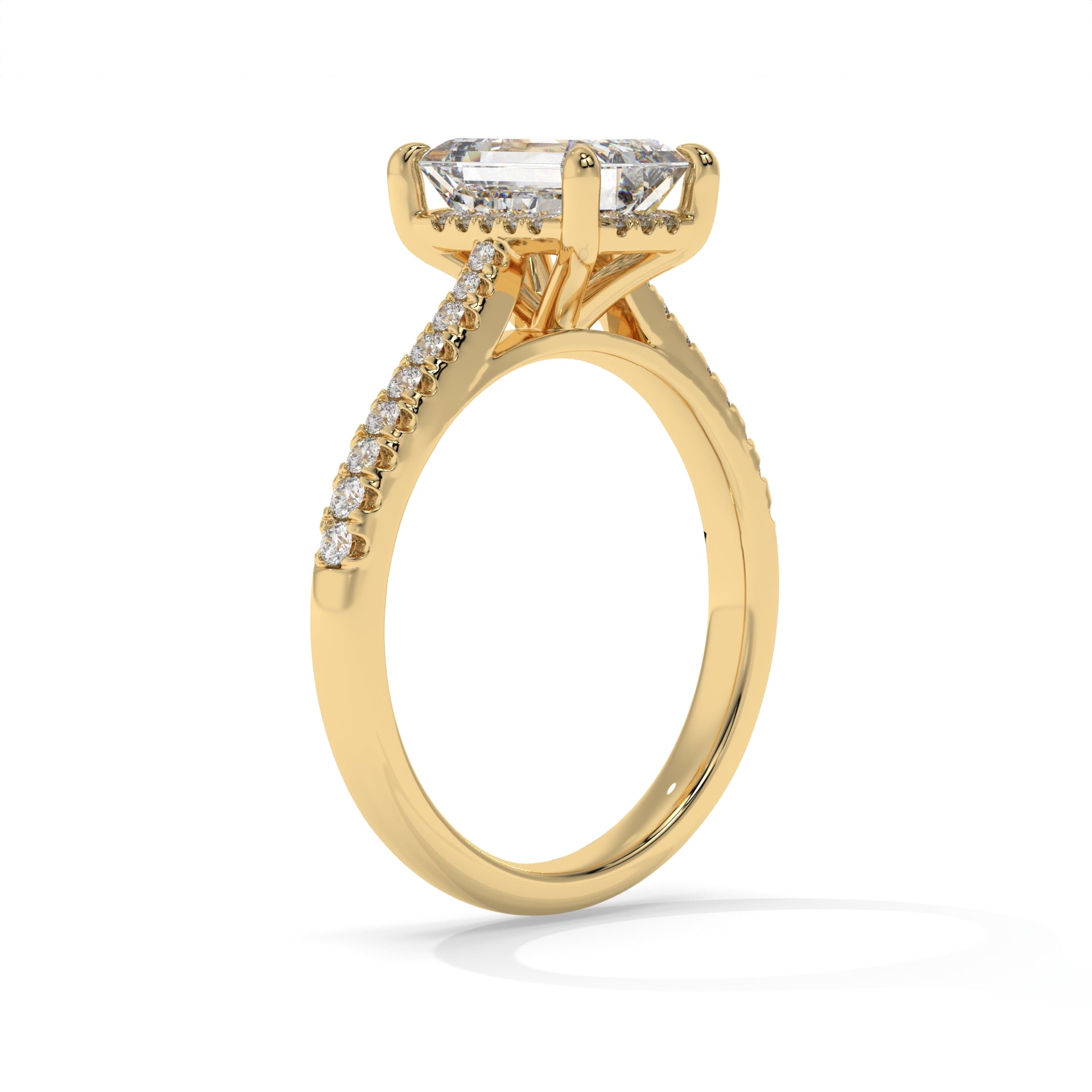 14K Yellow Gold - Emerald