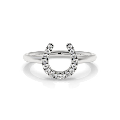 Horseshoe Pavé Diamond Ring