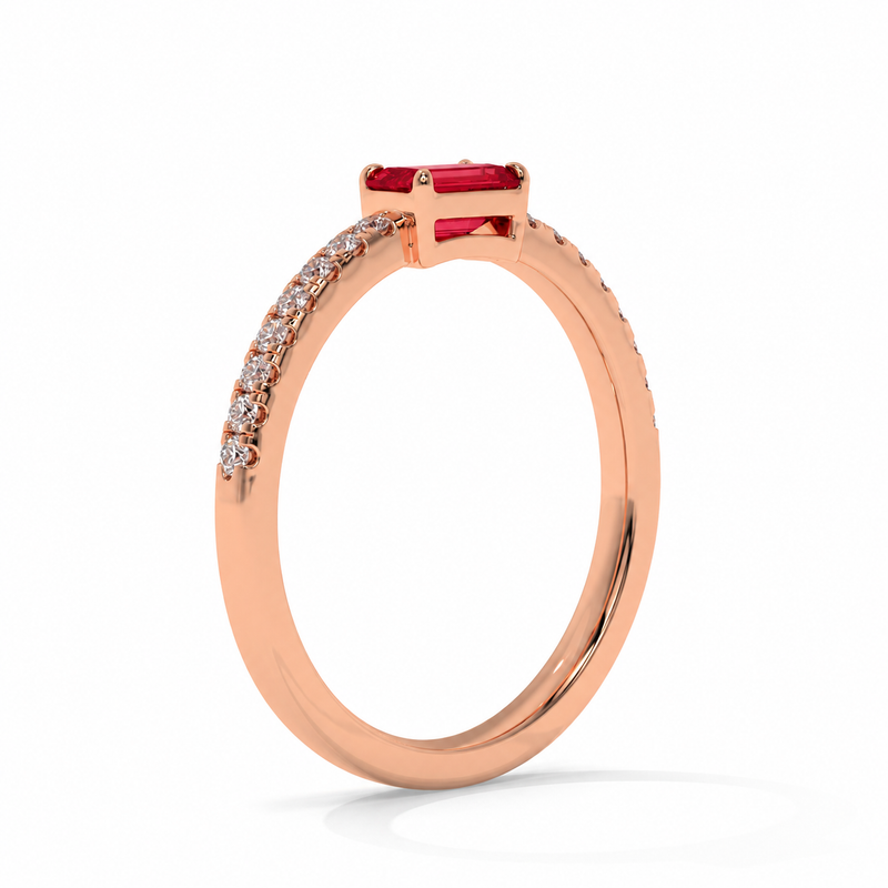 14K Rose Gold - Ruby
