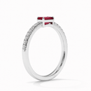 14K White Gold - Ruby