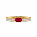 14K Yellow Gold - Ruby