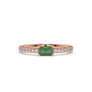 14K Rose Gold - Emerald