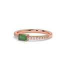14K Rose Gold - Emerald