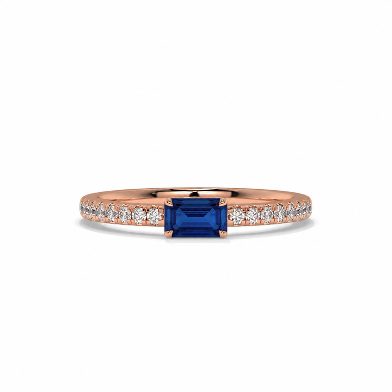 14K Rose Gold - Sapphire