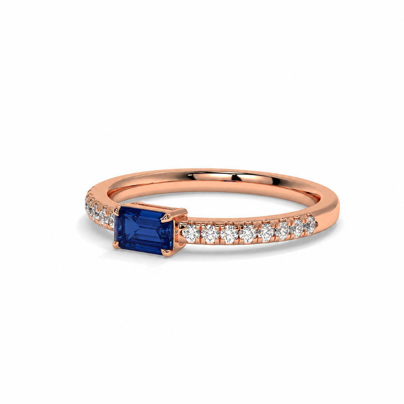 14K Rose Gold - Sapphire