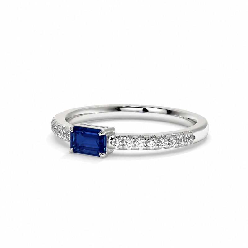 14K White Gold - Sapphire