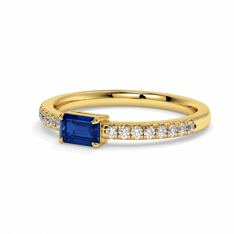 14K Yellow Gold - Sapphire
