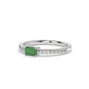 14K White Gold - Emerald
