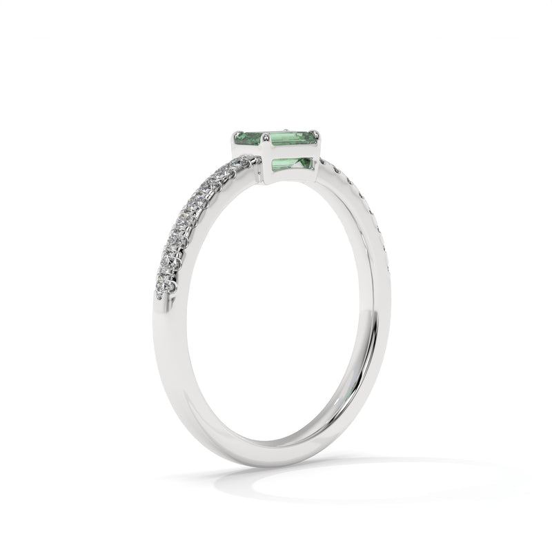 14K White Gold - Emerald