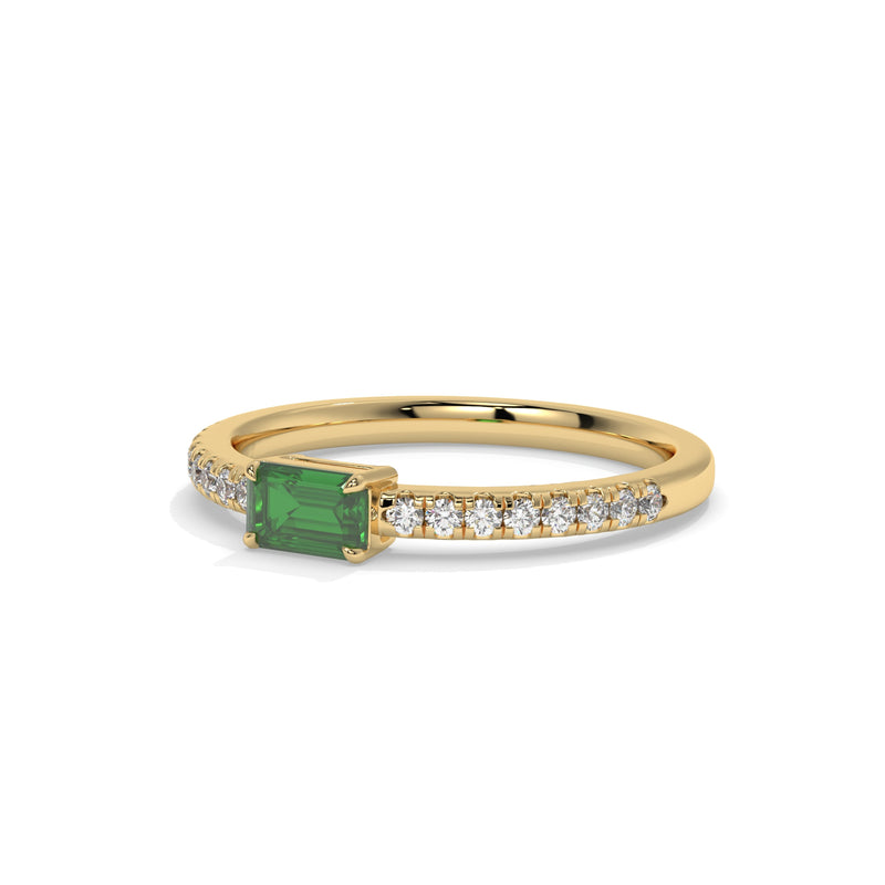 14K Yellow Gold - Emerald