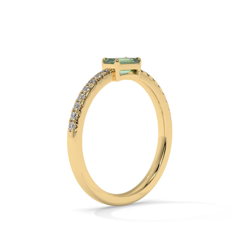 14K Yellow Gold - Emerald