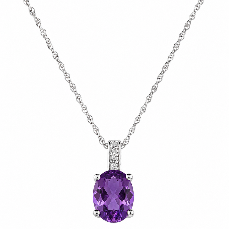 14K White Gold - Amethyst
