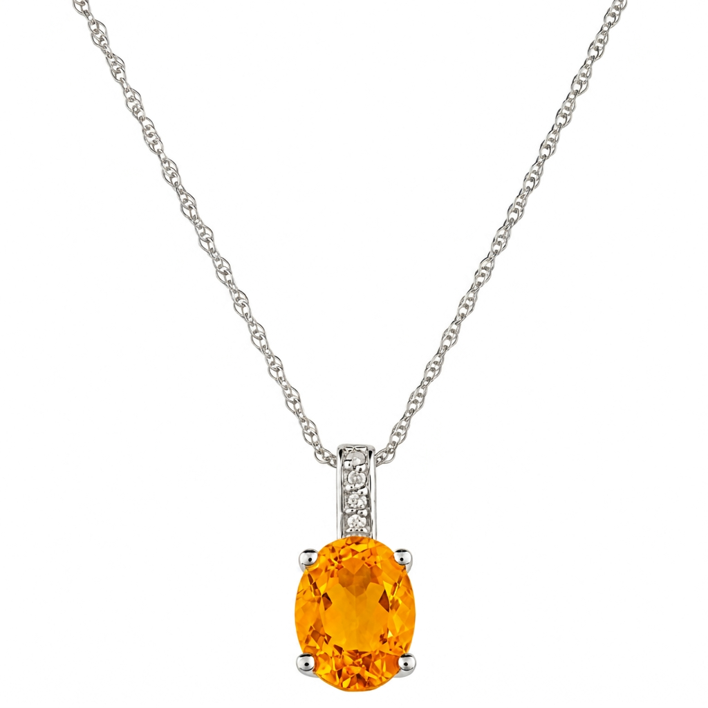 14K White Gold - Citrine