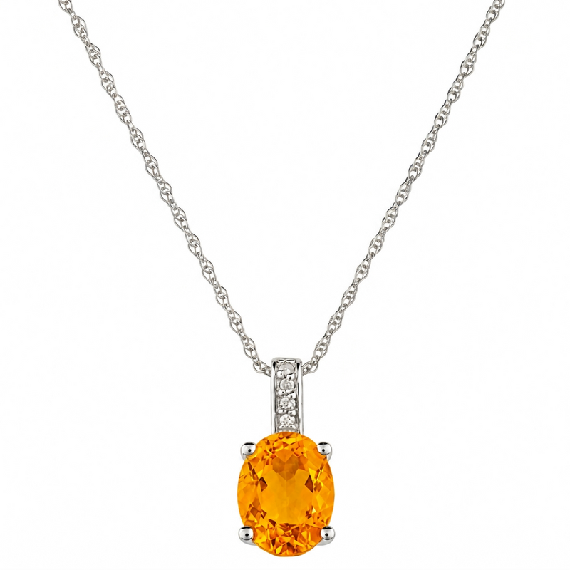14K White Gold - Citrine