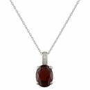 14K White Gold - Garnet