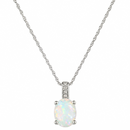 14K White Gold - Opal