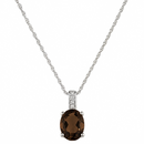 14K White Gold - Smoky Quartz