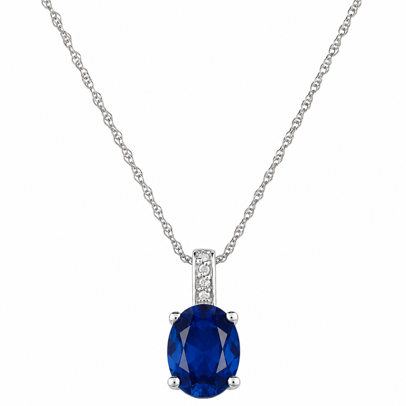 14K White Gold - Sapphire