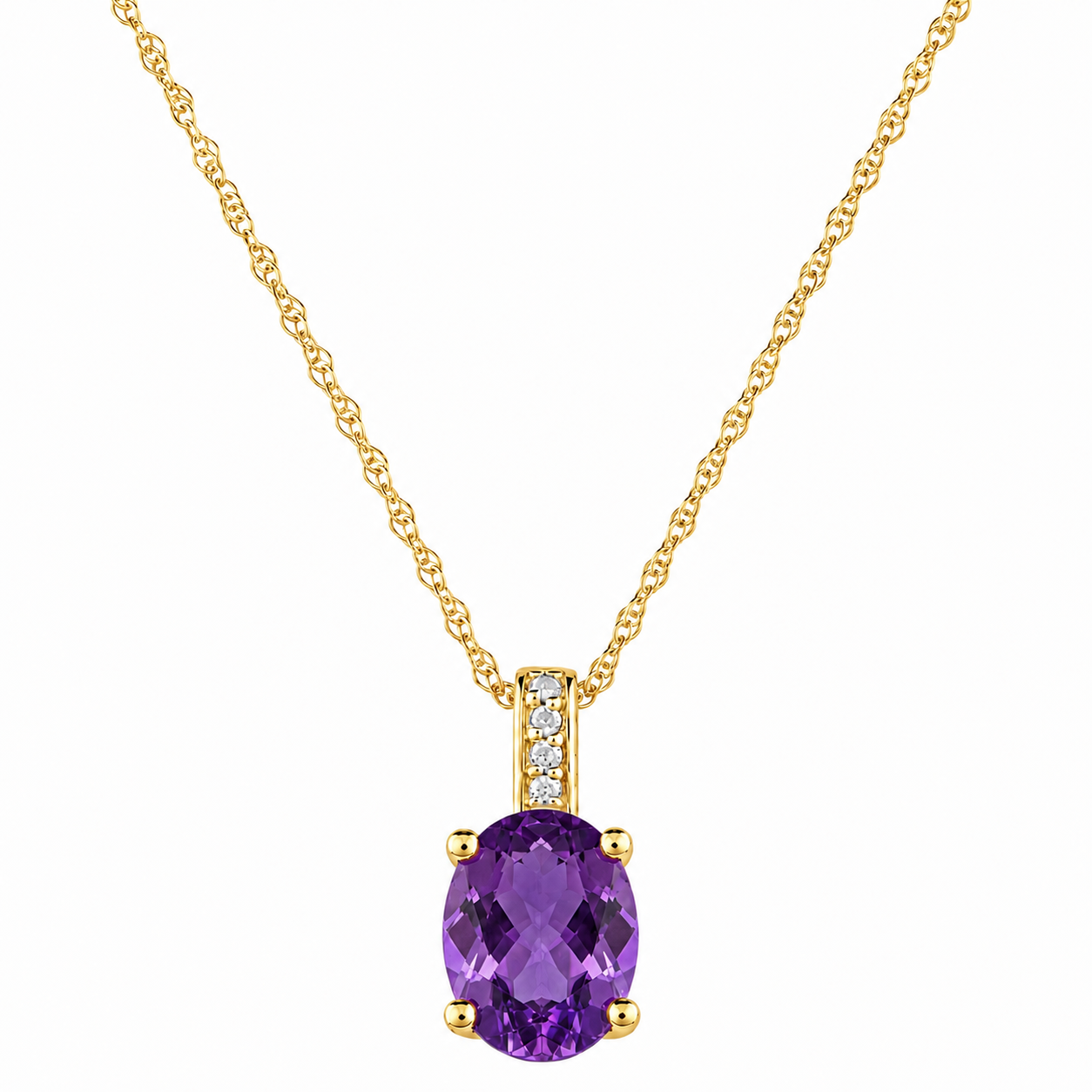 14K Yellow Gold - Amethyst