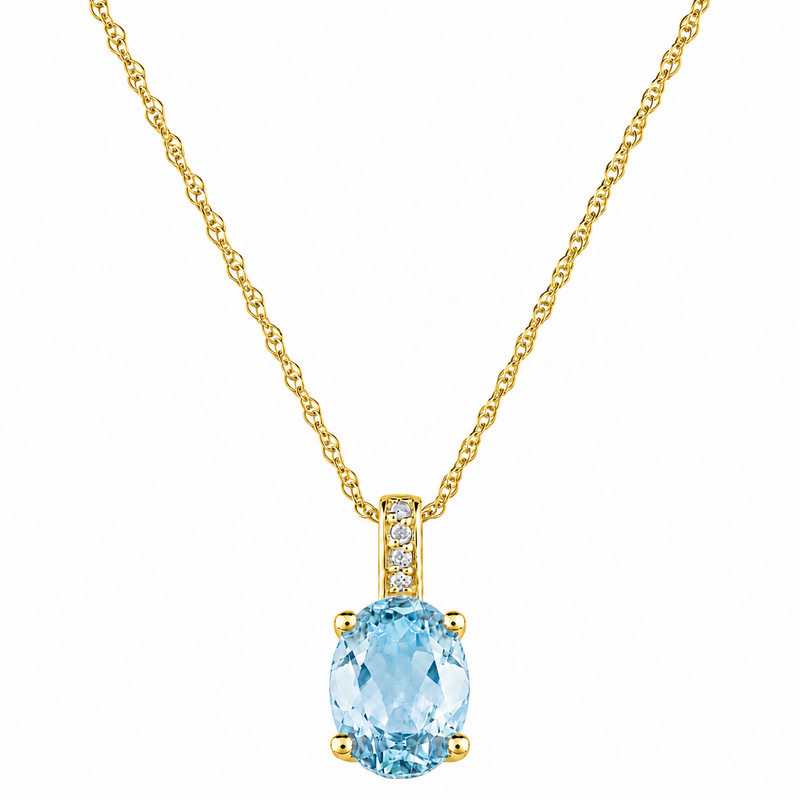 14K Yellow Gold - Aquamarine