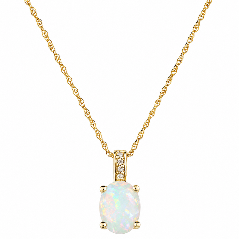 14K Yellow Gold - Opal