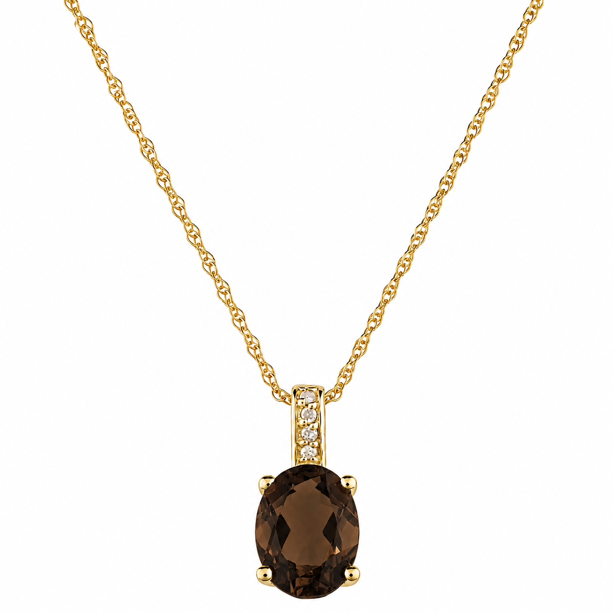 14K Yellow Gold - Smoky Quartz