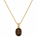14K Yellow Gold - Smoky Quartz
