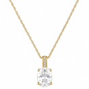 14K Yellow Gold - White Topaz