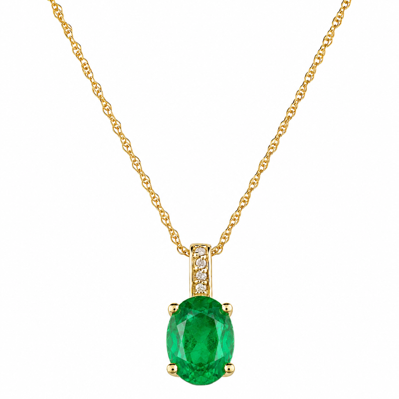 14K Yellow Gold - Emerald