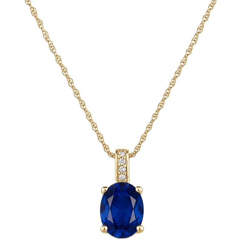 14K Yellow Gold - Sapphire