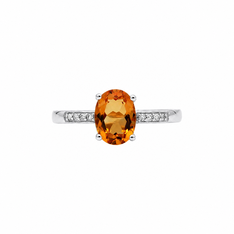 14K White Gold - Citrine