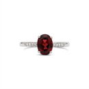 14K White Gold - Garnet