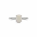 14K White Gold - Opal