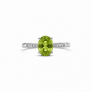 14K White Gold - Peridot