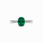 14K White Gold - Emerald