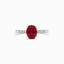 14K White Gold - Ruby