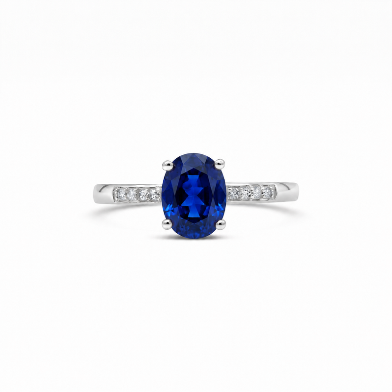 14K White Gold - Sapphire