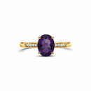 14K Yellow Gold - Amethyst