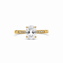 14K Yellow Gold - White Topaz